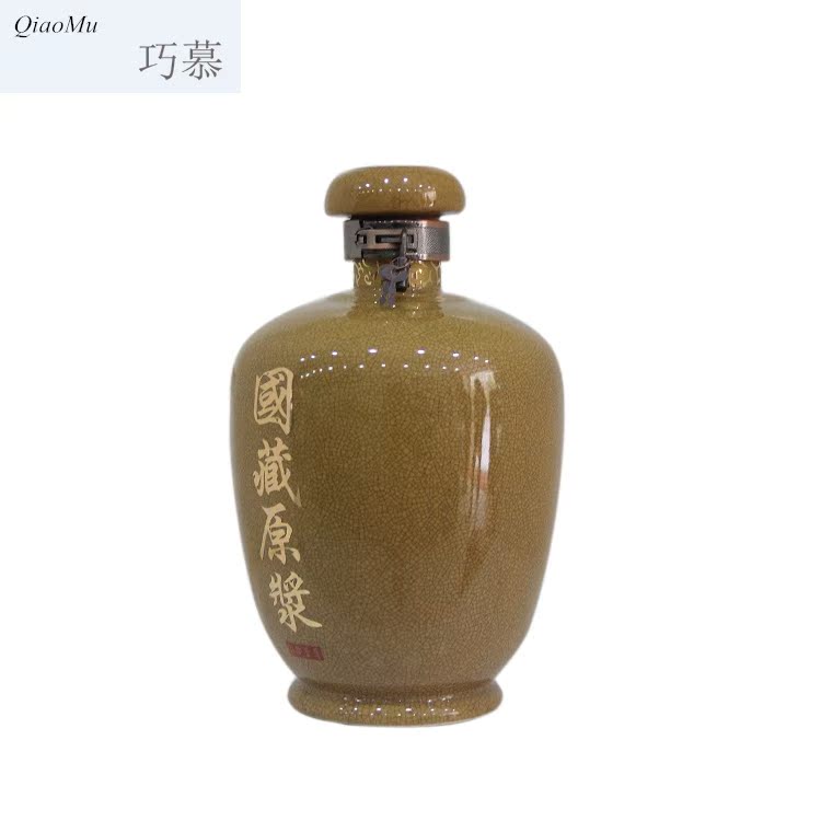 Qiao mu jingdezhen high - grade ceramic sealed bottle 5 jins of 5 jins of pack the hidden virgin pulp with gift box empty jar