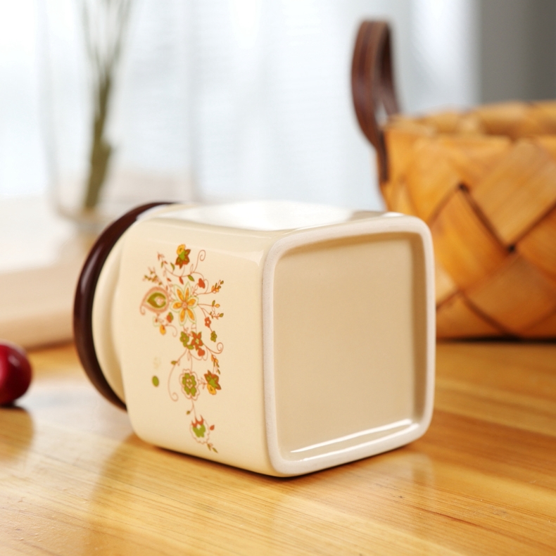Qiao mu ceramic tea boxes warehouse sealed storage tank pu 'er tea pot seal caddy fixings kung fu tea POTS