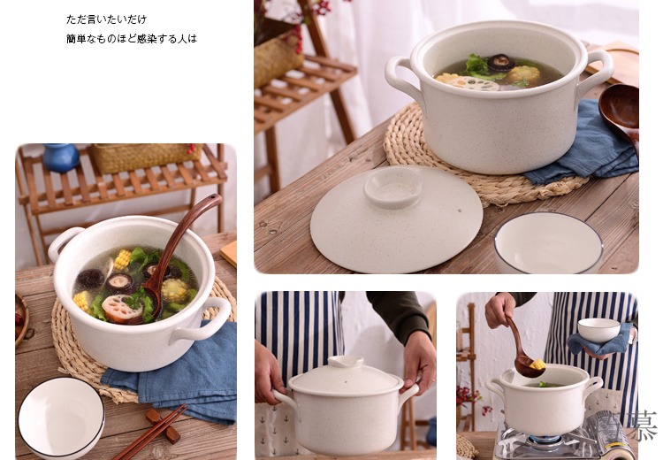 Qiao mu Japanese gas high temperature resistant household bamboo steamer casserole stew ceramic pot soup cooked porridge stone bowl casserole steamer