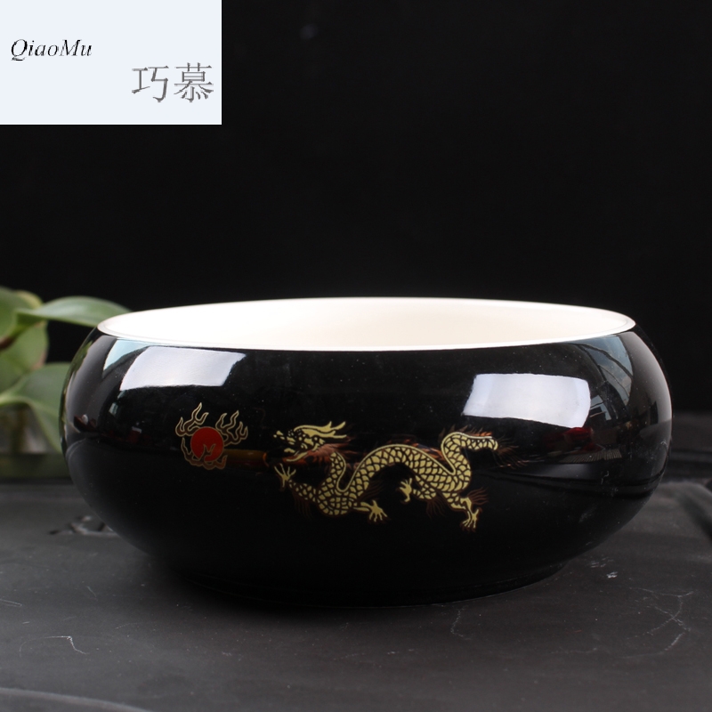 Qiao mu TN jinlong ceramic tea to wash to the writing brush washer have large kung fu tea tea accessories for wash bowl for wash cup tea cups