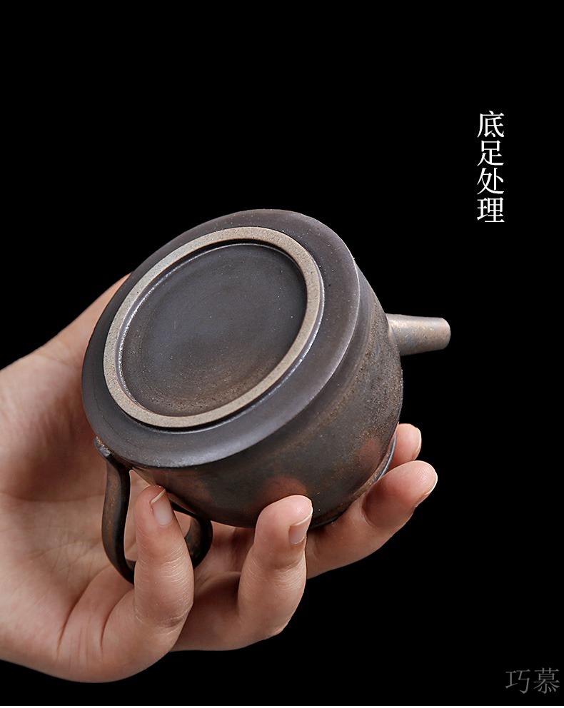 Qiao mu PMZ rust glazed pottery pot of restoring ancient ways is the pot of gold side a Japanese coarse pottery imitation copper teapot kung fu tea set home