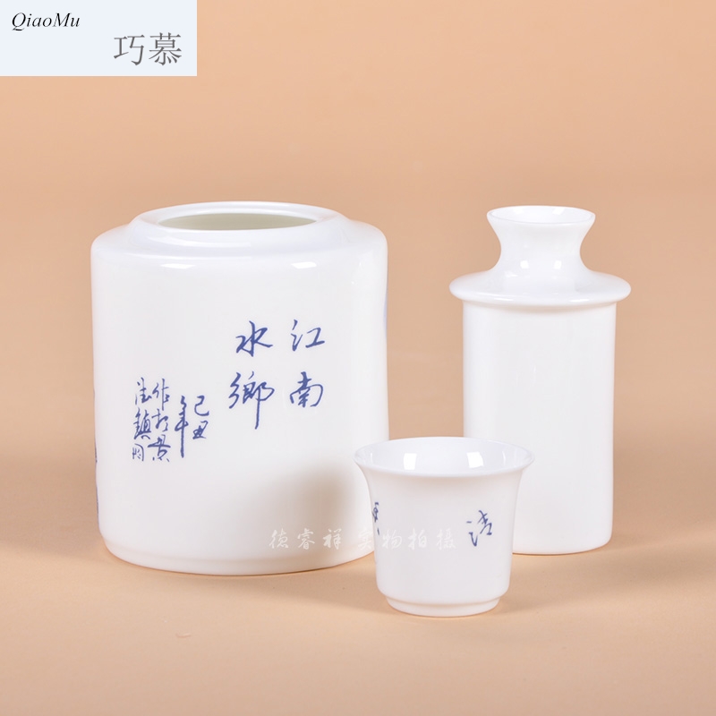 Qiao mu thin fetal ipads porcelain two temperature wine pot hot wine glasses blue and white porcelain of jingdezhen ceramics wine warm yellow rice wine