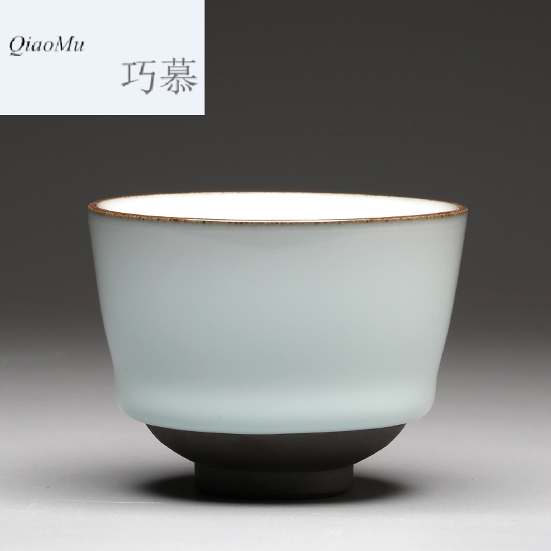 Qiao mu sample tea cup of jingdezhen ceramic cups kung fu tea set up glaze individual single cup pressure S44054 feel