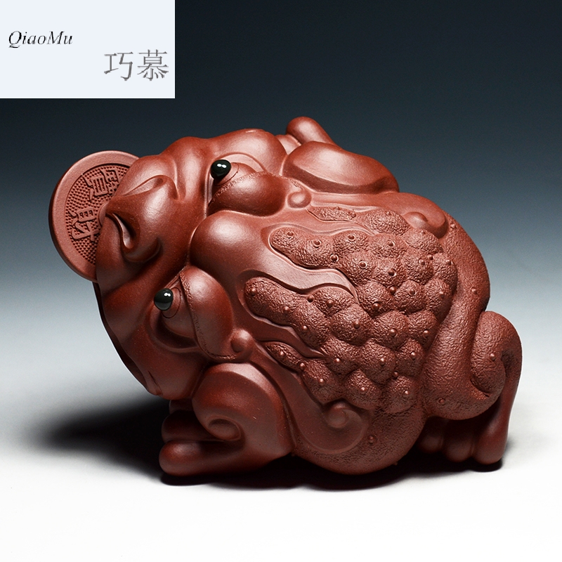 Qiao mu QD kung fu tea set undressed ore purple three - legged toad tea pet violet arenaceous mud its furnishing articles manually daikin toad walker
