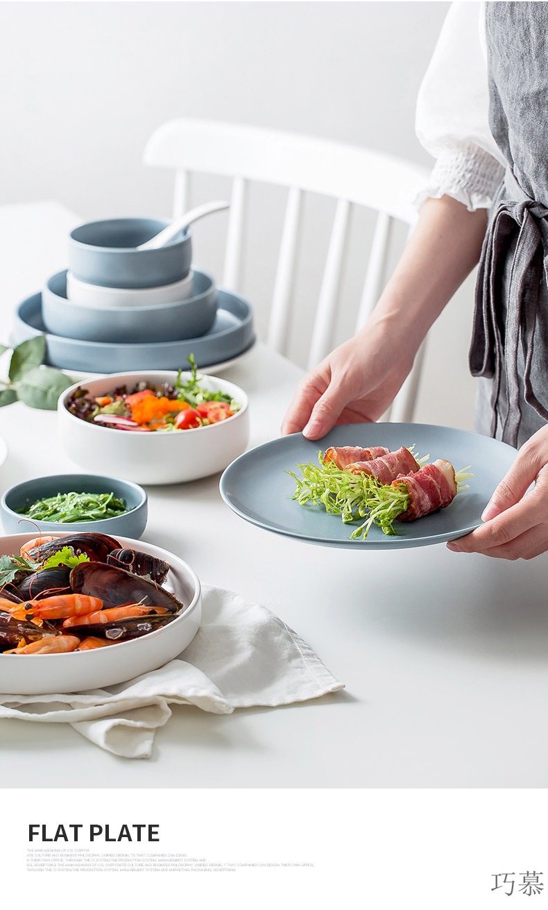 Qiam qiao mu Nordic tableware suit contracted creative ceramic bowl with a Japanese dish dish dish dish suits for