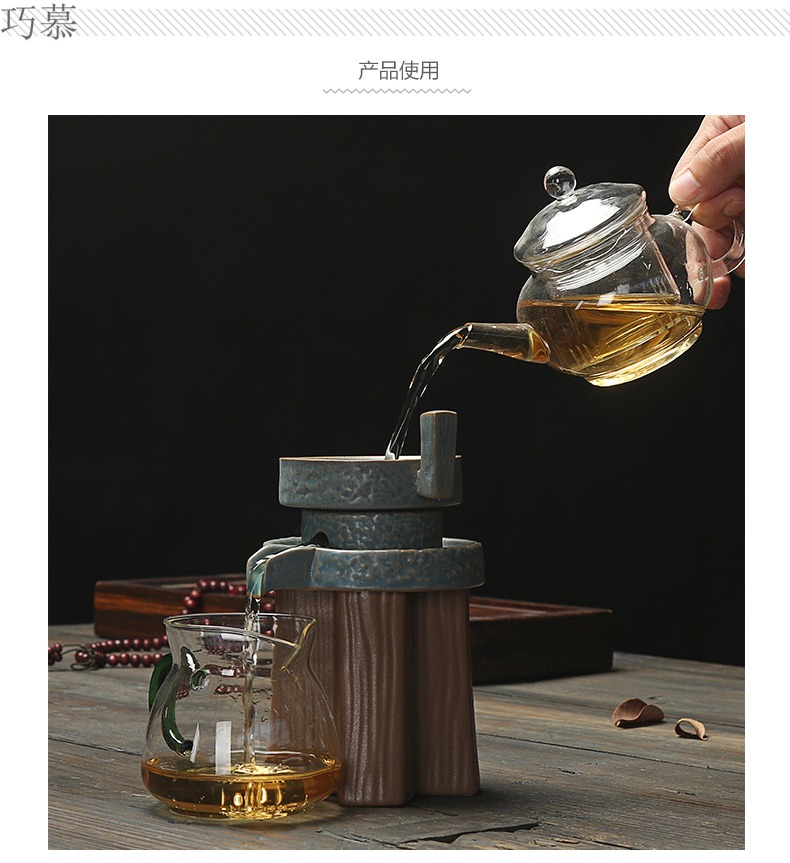 Qiao mu coarse pottery) fortunes stone mill suit creative tea kungfu tea filter filter net cloth tea taking