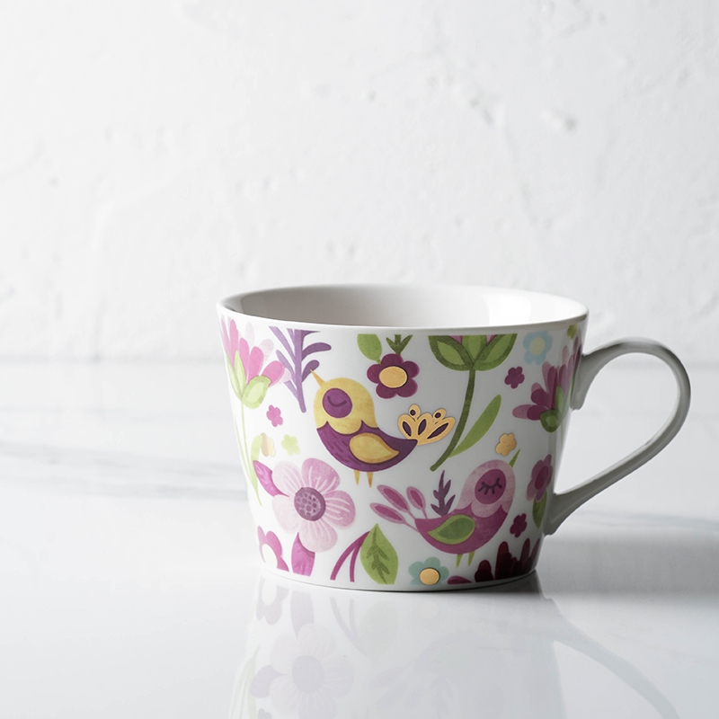 Qiao mu LH birds up phnom penh keller cup milk cup cup cereal breakfast cup ceramic thick express girls heart