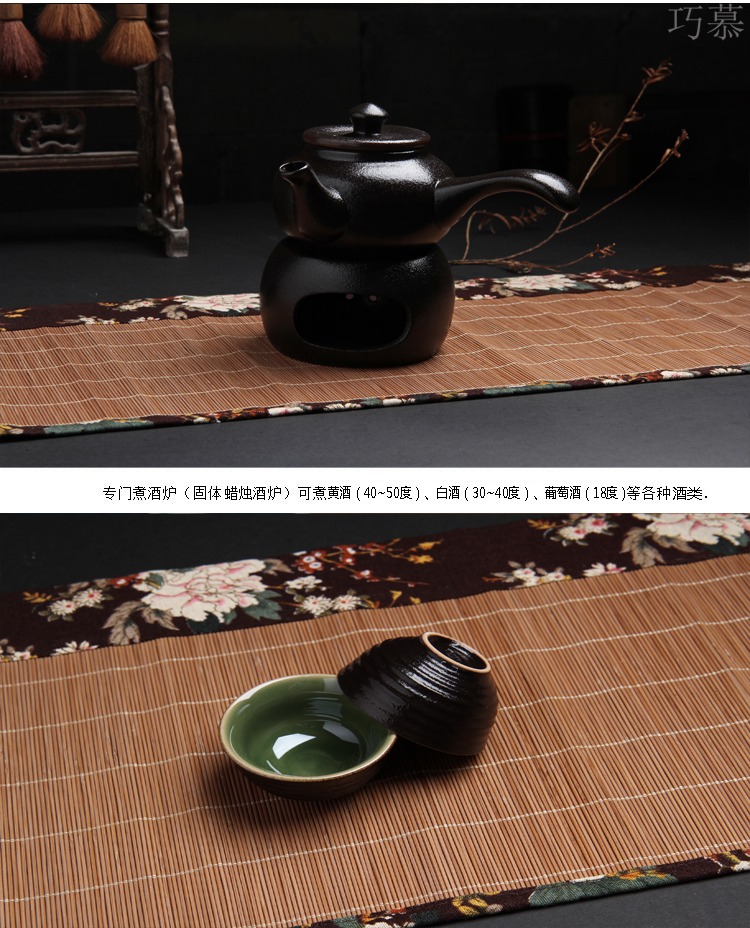 Qiao mu coarse pottery warm wine pot hot hot hip tea stove cooking wine pot liquor wine yellow rice wine hip flask half jins of set temperature