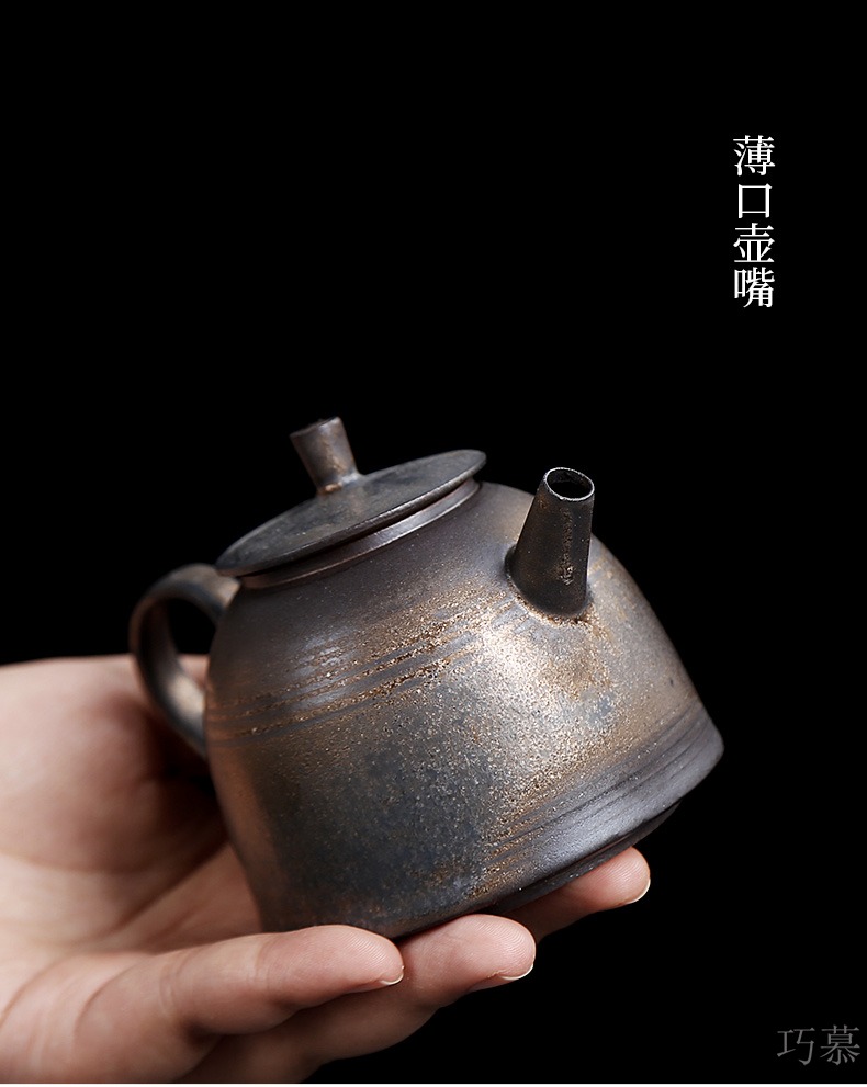 Qiao mu PMZ rust glazed pottery pot of restoring ancient ways is the pot of gold side a Japanese coarse pottery imitation copper teapot kung fu tea set home