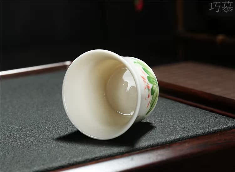 Qiao mu 1 two wine cup Chinese ceramic small single cup liquor cup traditional household KaiKouBei celadon noggin