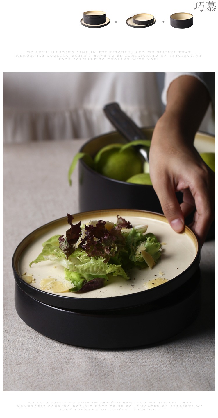 Qiao mu DY creative ceramic dinner plate household shallow expressions using straight ready - to - cook dish soup bowl restaurant ipads plate dinner plate desserts