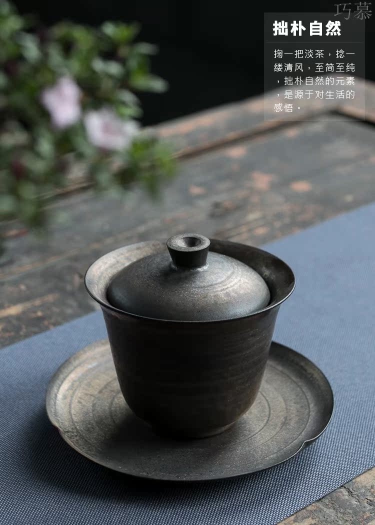 Qiao mu Japanese gold 3 to restoring ancient ways tureen stoneware hand grasp pot dry mercifully kung fu tea set manually the teapot