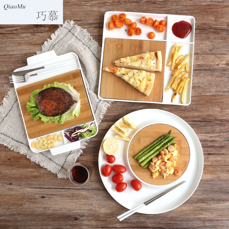 Qiao mu creative ceramic bamboo frame of bread plate breakfast dish children fruit bowl beef dish sushi plate of fruit tray