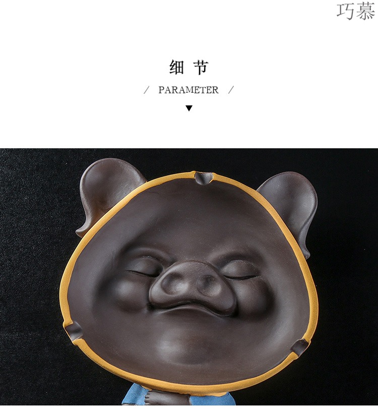 Qiao mu tea with parts thousand "chatoyancy sand ceramic ashtray home hotel office furnishing articles tea play a pet