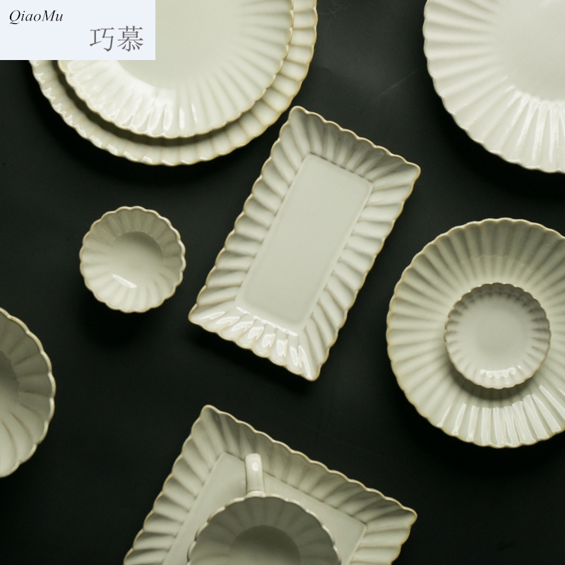 Qiao mu creative by dish variable glaze ceramic tableware home dishes dish flavor dish of western - style food dish coffee cups of rice bowls