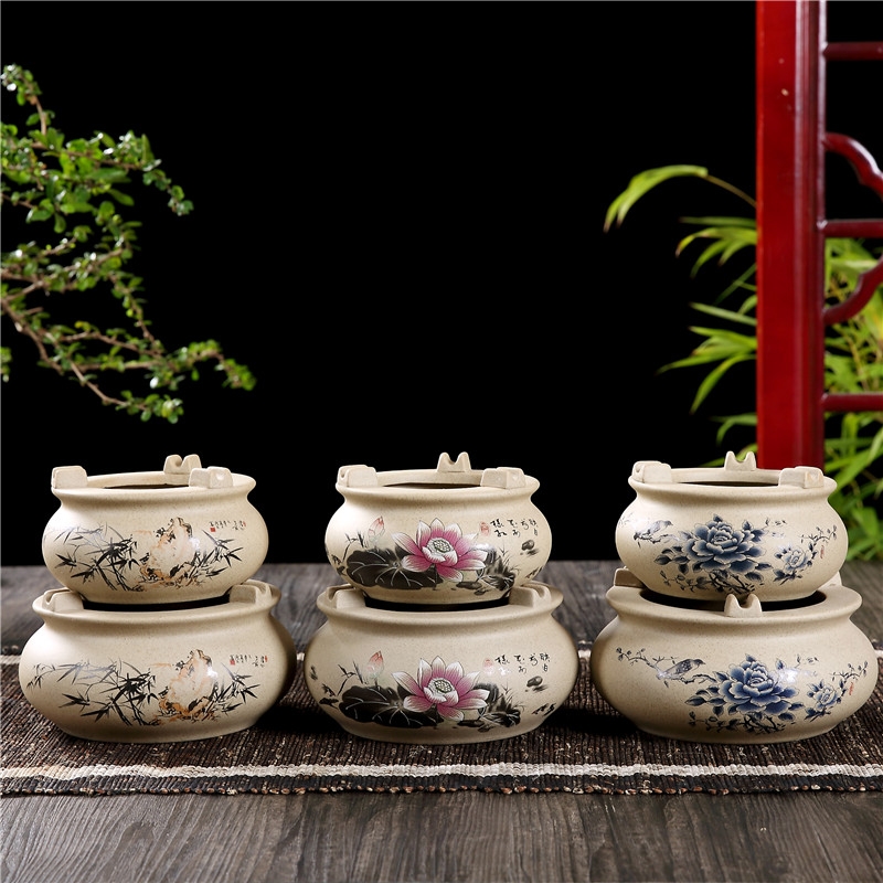 Qiao mu QGZ home office coarse pottery big bedroom ceramic ashtray ashtray sitting room tea table creative restoring ancient ways