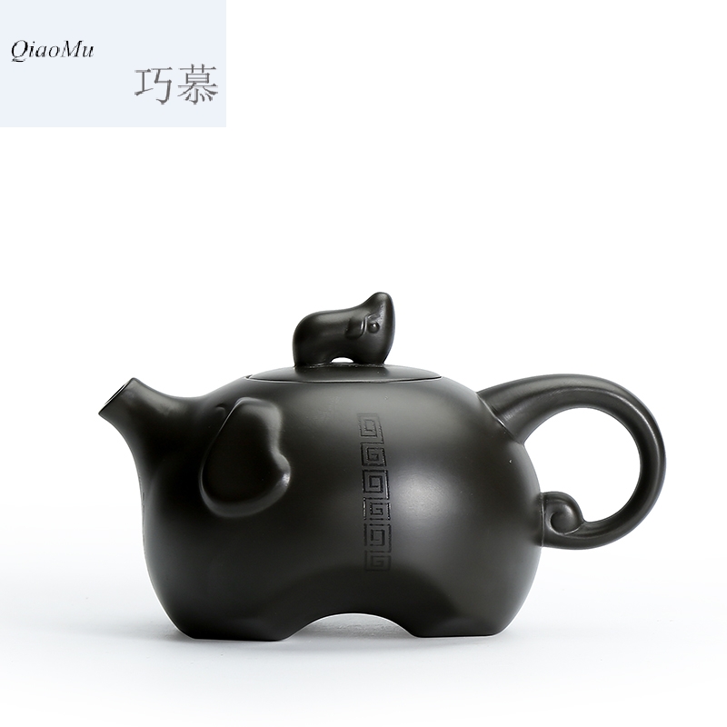 Qiao longed for home office undressed ore dark violet arenaceous mud manual kung fu tea set ceramic teapot tea tea pot