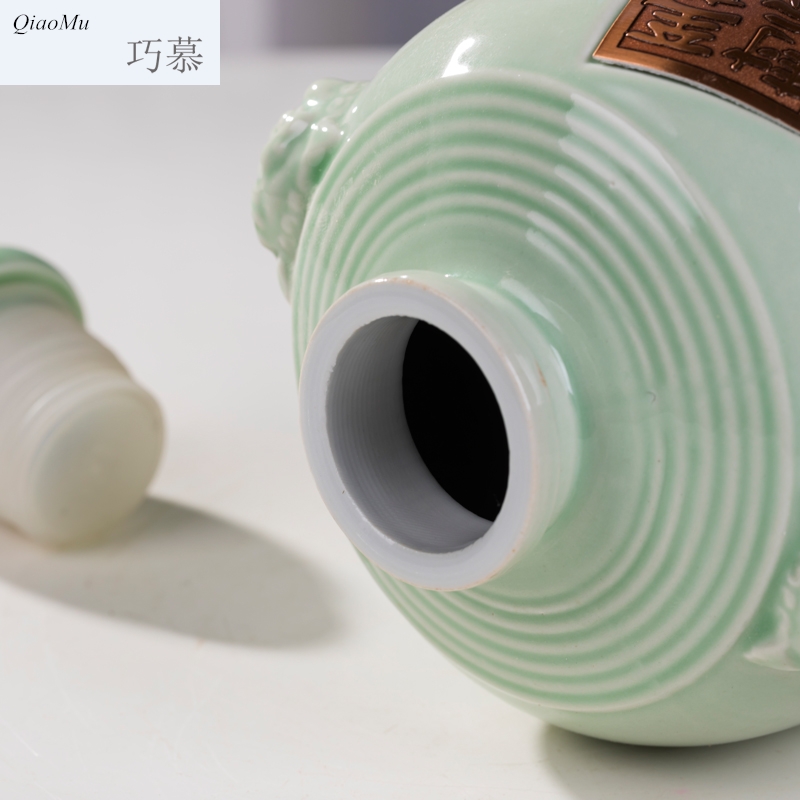 Qiao mu jingdezhen ceramic seal jars with bottle wine bottle wine 1 kg white wine wine wine wine with a gift