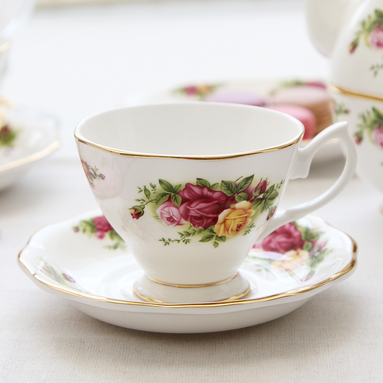 Qiao mu European ceramic ipads China English afternoon tea tea cup with a spoon, retro coffee cup disc package mail packages
