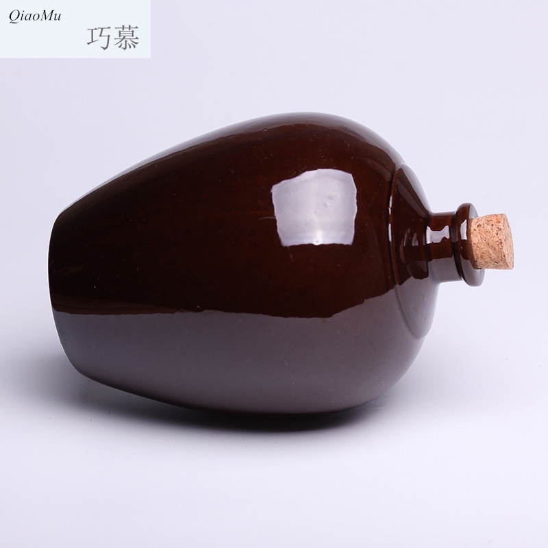 Qiao mu ceramic jar empty wine bottle three catties liquor mercifully bottles restoring ancient wine smooth red glaze