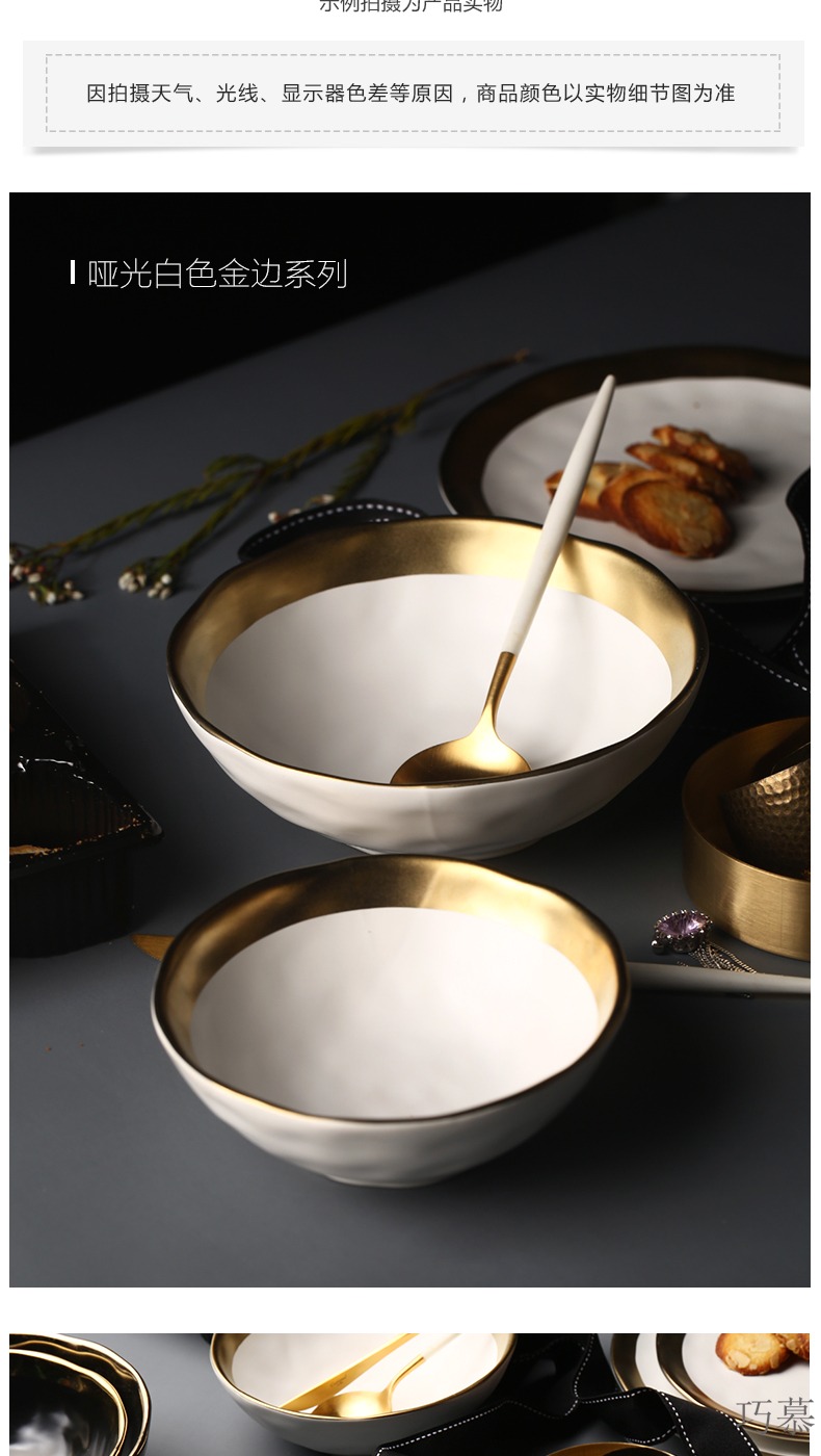 Qiao mu creative ceramic tableware home dishes disk to use beefsteak dish matte enrolled up phnom penh dish soup bowl bowl