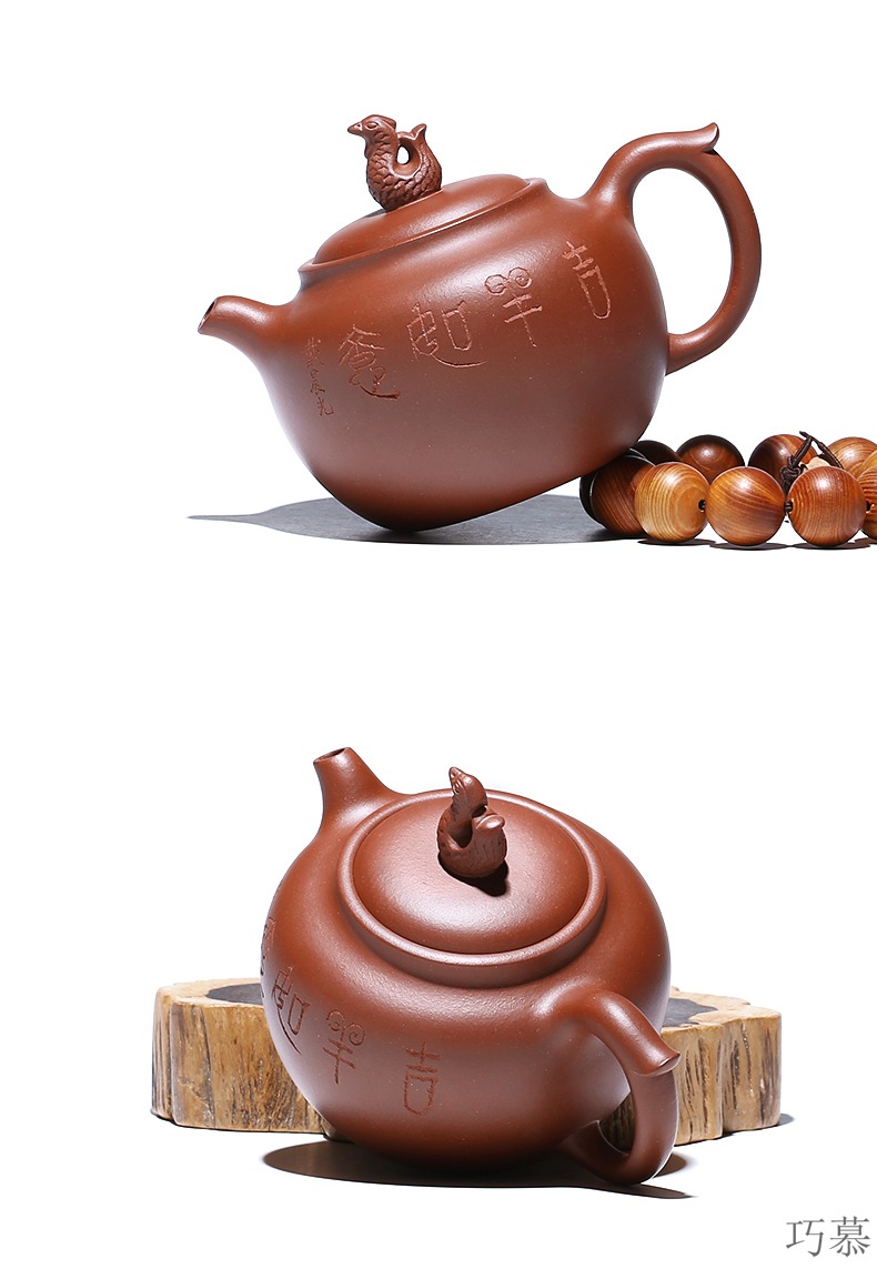 Longed for YH yixing home opportunely hidden ore are it by pure manual bottom groove the qing xi shi jixiangruyi the teapot