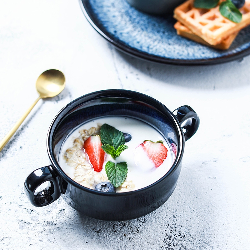Qiao mu ou variable glaze ceramic tableware star series of household fruit salad bowl of soup bowl rainbow such as bowl of my ears