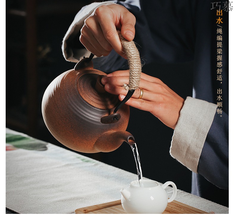 Qiao mu coarse pottery clay POTS electric heating the boiling kettle ceramic POTS of tea, the electric TaoLu alcohol heating the pot of girder pot pot side