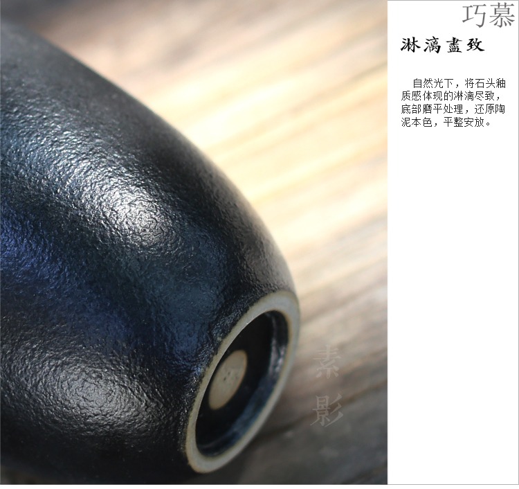 Qiao mu creative oblique expressions using black ceramic up fair keller of tea sea zen points is the home of kung fu tea tea utensils