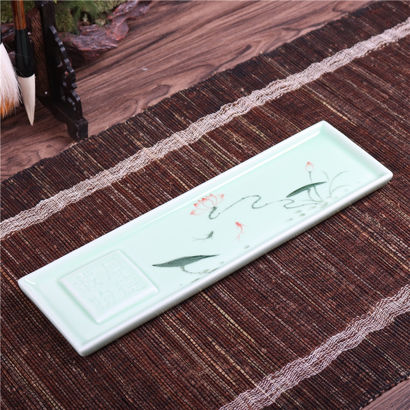 Qiao mu QGZ household kongfu tea accessories small ceramic tea tray tea set tea pot bearing retainer plate saucer dry terms