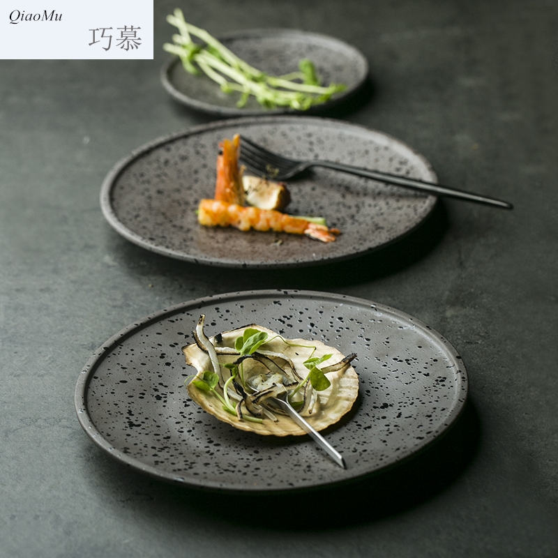 Qiao mu creative wu TaoXiaoPan ceramic colored tujia steak with fine TaoPan dish dish dish dish food dish fruit tray