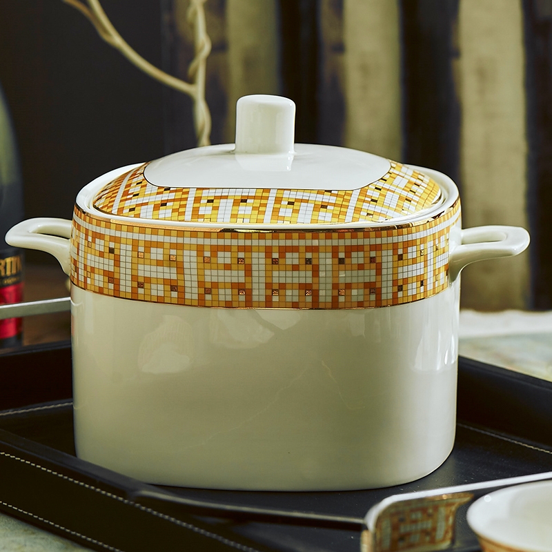 Qiao mu cutlery set dishes with jingdezhen ceramic ipads porcelain bowl chopsticks bowl dish dishes home European up phnom penh