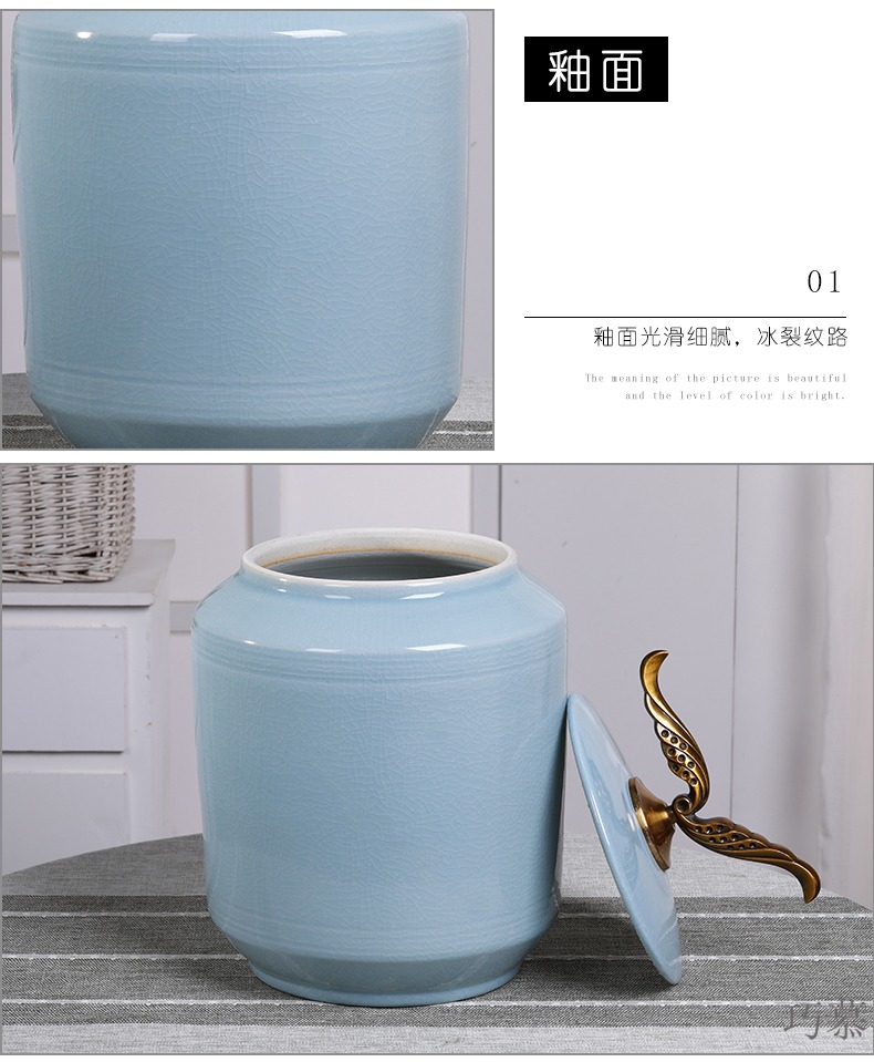 Longed for jingdezhen ceramic with cover Kim 'moom' means' home opportunely ricer box sealed barrel storage tank caddy fixings cylinder jars cylinder