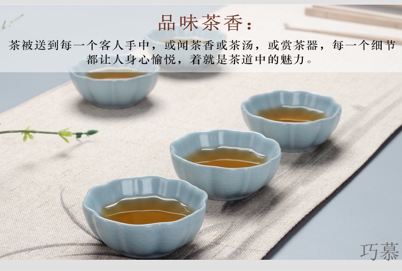 Qiao longed for up tea set suits for your porcelain of a complete set of kung fu tea cup gift box longquan celadon pieces of household ceramics