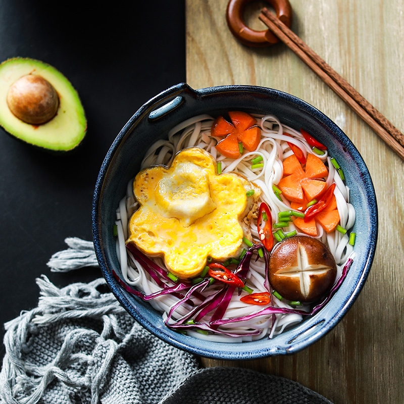 Longed for home opportunely beef noodles pull hang rainbow such as bowl chopsticks rainbow such as bowl vintage Japanese ceramic household big noodles in soup bowl