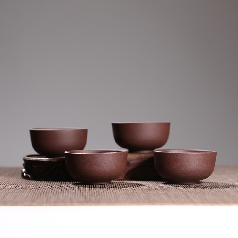 Qiao mu YM violet arenaceous manual small koubei purple clay sample tea cup by patterns 4 only a set of tea accessories