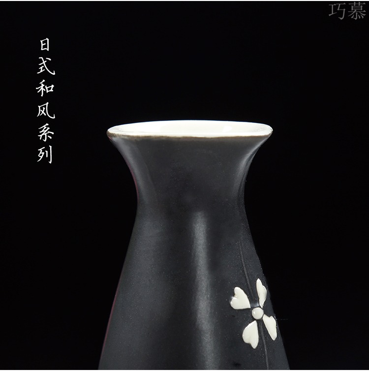 Qiao mu hand - made sakura, hip ceramic wine suits for Japanese wine and liquor pot temperature wine pot 3 two hip flask of Chinese style