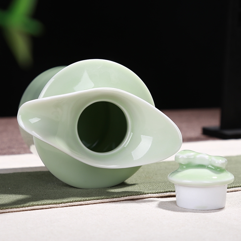 Qiao mu celadon temperature wine warm wine pot hot electric heating household suit Chinese style restoring ancient ways is half jins of yellow rice wine wine wine