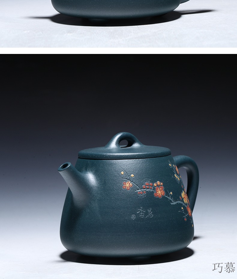 Qiao mu YM yixing undressed ore dahongpao are it by the manual collection gift teapot kaolinite with name plum blossom put