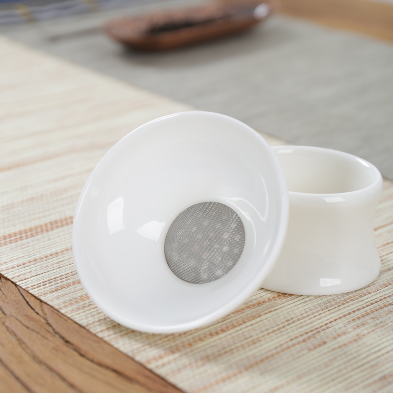 Qiao mu tea filter commonly, informs white porcelain tea set spare parts) dehua ceramic kung fu tea tea is good