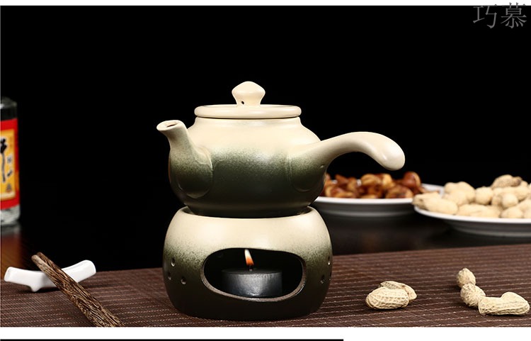 Qiao mu jingdezhen ceramic wine temperature hot hip home wine Chinese hot warm wine pot liquor yellow glass box