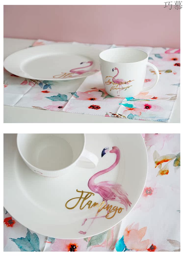 Qiao mu LH household a person eat dinner plate ceramic tableware dishes suit single keller Nordic creative home