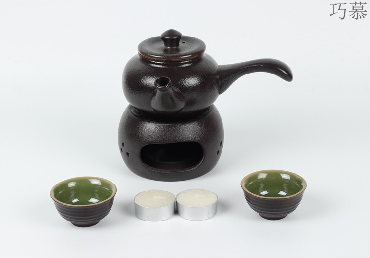 Qiao mu coarse pottery warm wine pot hot hot hip tea stove cooking wine pot liquor wine yellow rice wine hip flask half jins of set temperature