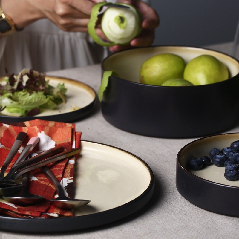 Qiao mu creative ceramic dinner plate household shallow ready - to - cook dish expressions using straight ipads plate western - style food dish dessert dish soup bowl restaurant