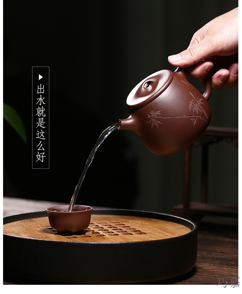 Qiao mu YM authentic yixing undressed ore ceramic tea pot - famous pure checking make tea with kaolinite gourd ladle