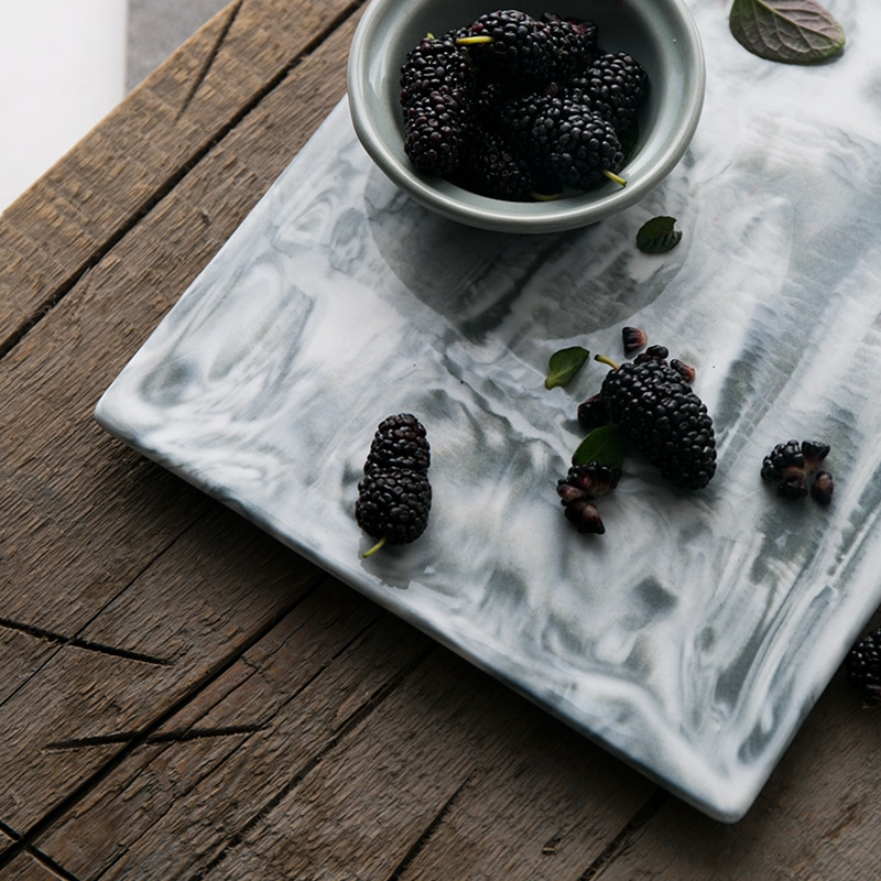 Qiao mu DY creative dish European ceramic tray dish food dish pastry bread board rectangular tray