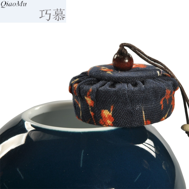 Qiao mu ceramic tea pot from sweet light glaze DianHong tieguanyin tea small storage tanks buckwheat tea sealed as cans to wake