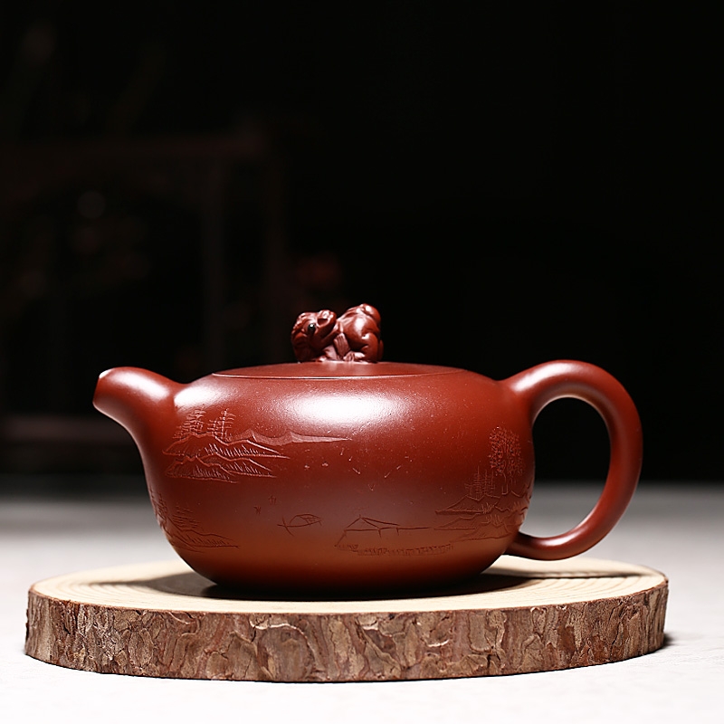 Qiao mu YM yixing undressed ore ceramic tea pot - famous pure checking pot of kung fu tea set to look dahongpao