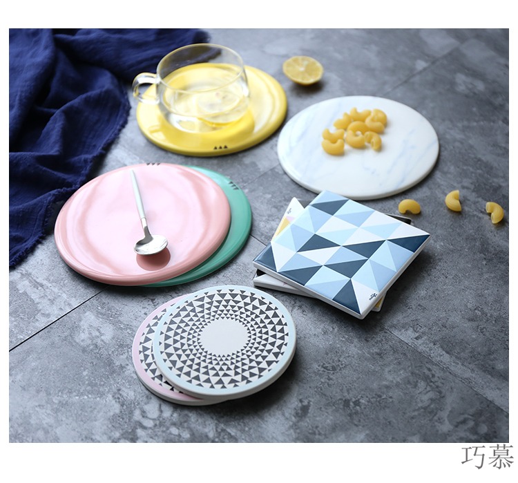 Qiao mu creative Nordic geometric ceramic cup mat waterproof non - slip MATS lawsuits table insulation pad the eat mat table mat