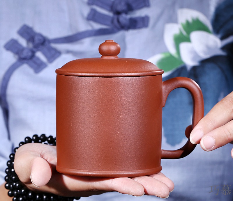 Qiao mu JS yixing purple sand cup manual purple sand cup lid cup office cup cup kung fu tea tea cup